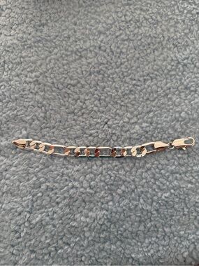 Women’s Silver Figaro Chain Bracelet - Polished Silver Finish 8”